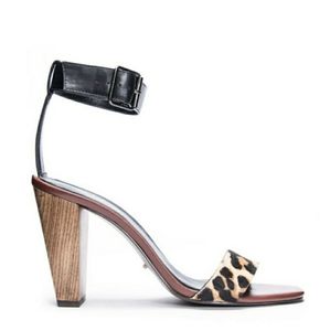 42 Gold Leopard shoes with Wooden Heels